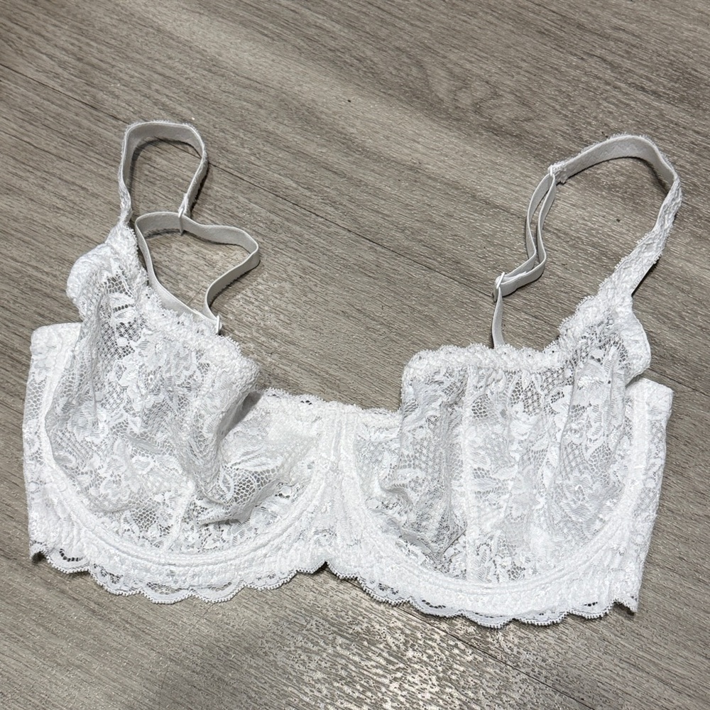 Cosabella White Lace Balconette Bra, 34E - Picture 3 of 6